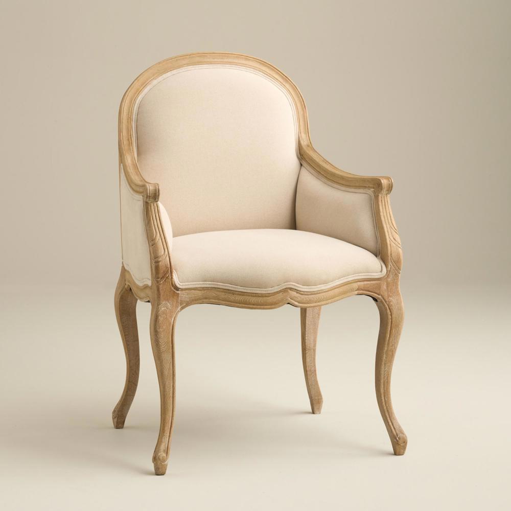 Sienna Beau Linen Desk Chair, Natural / Weathered Oak